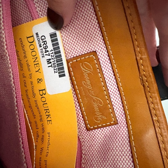 Dooney & Bourke Burgundy and Tan Satchel - Picture 3 of 6